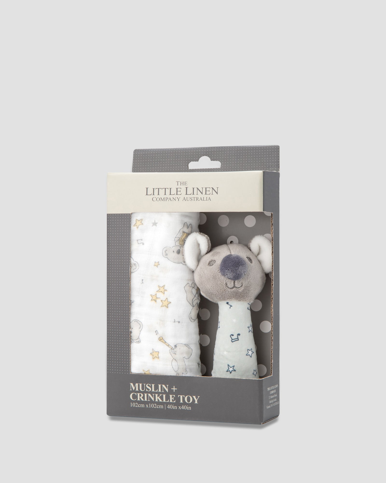 Little Linen Baby Muslin Wrap & Crinkle Toy