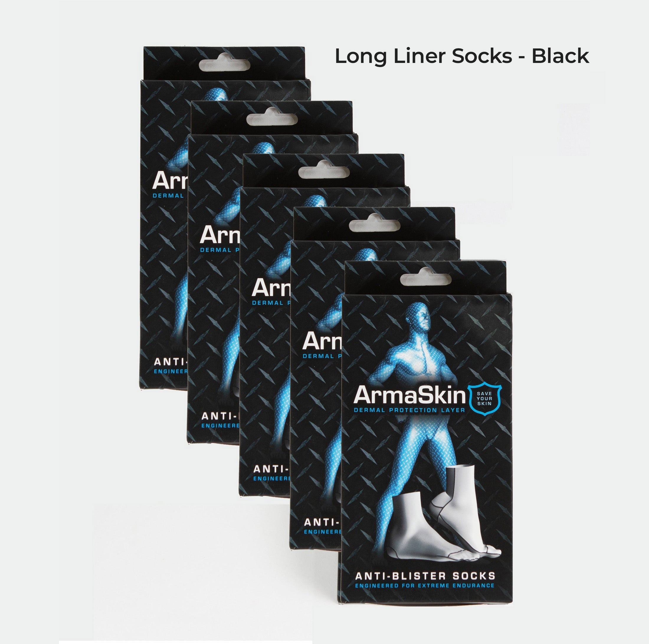 Pack of Five Polymer Anti Blister Long Liner Socks